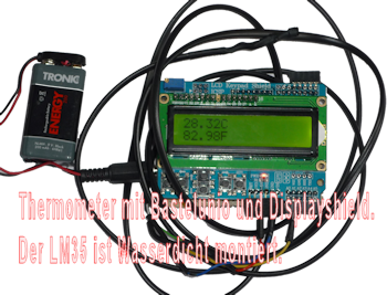 Thermometer mit LM35 gebaut von Johannes Krumm